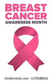 Breast Cancer Awareness Month. Pink october. Pink ribbon. Woman healthcare. Celebrate annual. Medic concept. Girl solidarity. Cancer prevention. Female disease. Poster, banner and background. Vector