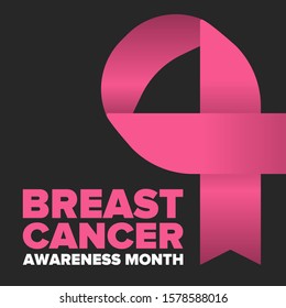 Breast Cancer Awareness Month. Pink october. Pink ribbon. Woman healthcare. Celebrate annual. Medic concept. Girl solidarity. Cancer prevention. Female disease. Poster, banner and background. Vector