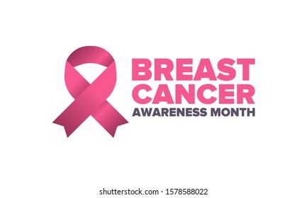 Breast Cancer Awareness Month. Pink october. Pink ribbon. Woman healthcare. Celebrate annual. Medic concept. Girl solidarity. Cancer prevention. Female disease. Poster, banner and background. Vector