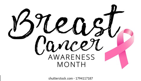 Breast Cancer Awareness month and pink Ribbon Banner. Vector illustration EPS 10