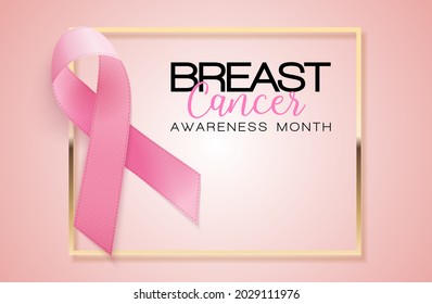 Breast Cancer Awareness Month Pink Ribbon Background Vector Illustration EPS10