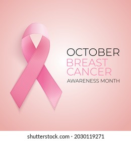 Breast Cancer Awareness Month Pink Ribbon Background Vector Illustration EPS10