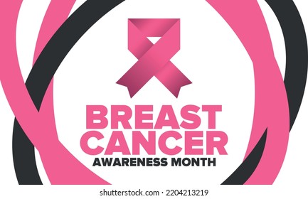 Breast Cancer Awareness Month. Pink october. Pink ribbon. Woman healthcare. Celebrate annual. Medic concept. Girl solidarity. Cancer prevention. Female disease. Poster, banner and background. Vector