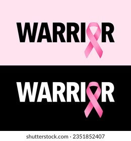 Breast Cancer Awareness Month Pink Ribbon Background Vector Logotype Concept Illustration 