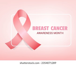 Breast cancer awareness month pink ribbon can use for banner cancer awareness month october campaign vector illustration.