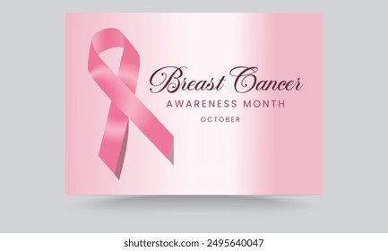 Breast Cancer Awareness Month pink ribbon. . Realistic pink ribbon. Symbol of breast cancer awareness month in October. Vector illustration.