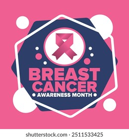 Breast Cancer Awareness Month. Pink october. Pink ribbon. Woman healthcare. Celebrate annual. Medic concept. Girl solidarity. Cancer prevention. Female disease. Poster, banner and background. Vector