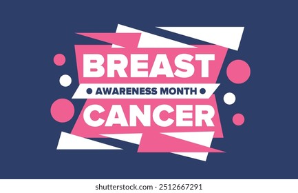Breast Cancer Awareness Month. Pink october. Pink ribbon. Woman healthcare. Celebrate annual. Medic concept. Girl solidarity. Cancer prevention. Female disease. Poster, banner and background. Vector