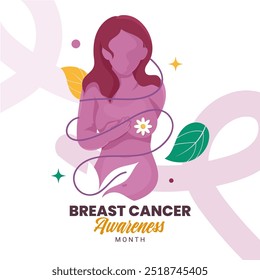 Breast Cancer Awareness month with pink ribbon background