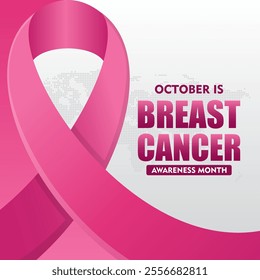 Breast Cancer Awareness Month. With pink ribbon elements. Pink October. This ribbon is widely used in campaigns to raise awareness