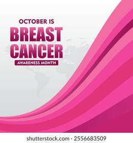 Breast Cancer Awareness Month. With pink ribbon elements. Pink October. This ribbon is widely used in campaigns to raise awareness