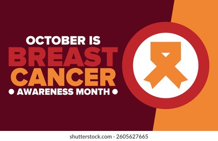 Breast Cancer Awareness Month. Pink october. Pink ribbon. Woman healthcare. Celebrate annual. Medic concept. Girl solidarity. Cancer prevention. Female disease. Poster, banner and background. Vector