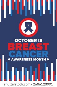 Breast Cancer Awareness Month. Pink october. Pink ribbon. Woman healthcare. Celebrate annual. Medic concept. Girl solidarity. Cancer prevention. Female disease. Poster, banner and background. Vector