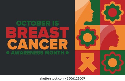 Breast Cancer Awareness Month. Pink october. Pink ribbon. Woman healthcare. Celebrate annual. Medic concept. Girl solidarity. Cancer prevention. Female disease. Poster, banner and background. Vector
