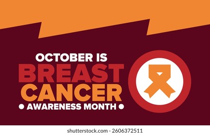 Breast Cancer Awareness Month. Pink october. Pink ribbon. Woman healthcare. Celebrate annual. Medic concept. Girl solidarity. Cancer prevention. Female disease. Poster, banner and background. Vector