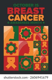 Breast Cancer Awareness Month. Pink october. Pink ribbon. Woman healthcare. Celebrate annual. Medic concept. Girl solidarity. Cancer prevention. Female disease. Poster, banner and background. Vector