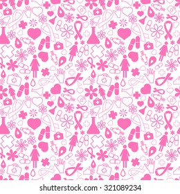 Breast Cancer Awareness Month,  pink seamless pattern 