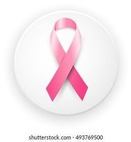 Breast cancer awareness month pink ribbon on background.