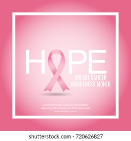 Breast Cancer Awareness Month Pink Ribbon Background Vector Illustration EPS10