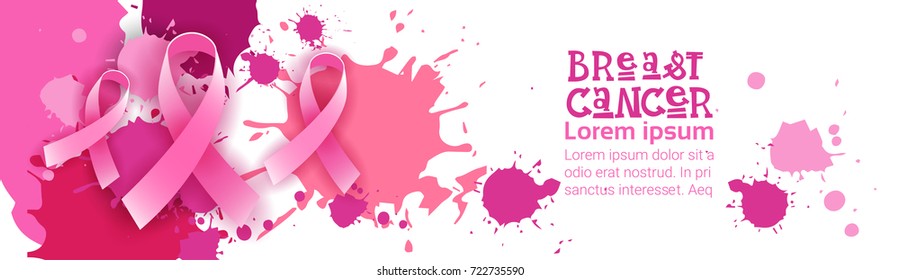 Breast Cancer Awareness Month Pink Ribbon Symbol Flat Vector Illustration