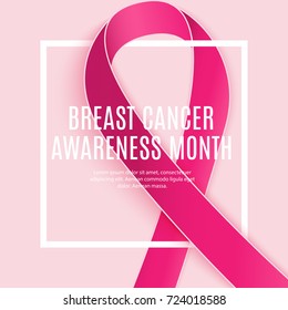 Breast Cancer Awareness Month Pink Ribbon Background Vector Illustration EPS10