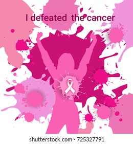 Breast Cancer Awareness Month Pink Ribbon Symbol Flat Vector Illustration