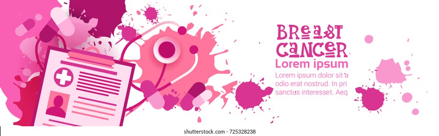 Breast Cancer Awareness Month Pink Ribbon Symbol Flat Vector Illustration