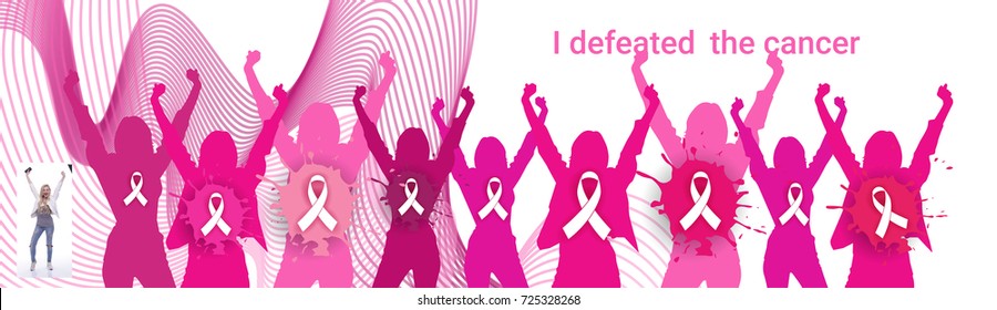 Breast Cancer Awareness Month Pink Ribbon Symbol Flat Vector Illustration