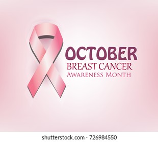 Breast Cancer Awareness Month Pink Ribbon Stock Vector (Royalty Free ...