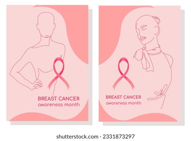 Breast cancer awareness month poster. Vector