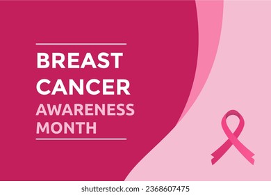 Breast cancer awareness month poster background concept design with pink ribbon illustration vector.