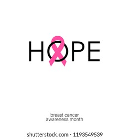 Breast Cancer Awareness Month Awareness Ribbon Stock Vector (Royalty ...