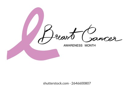 Breast cancer awareness month ribbon pink red color object text font calligraphy hand written lettering script black color breast cancer awareness month hope survivor healthcare medical patient cancer