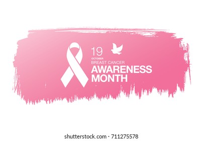 Breast cancer awareness month. Awareness ribbon. Vector illustration