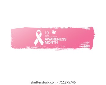 Breast cancer awareness month. Awareness ribbon. Vector illustration