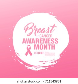 Breast cancer awareness month. Awareness ribbon. Vector illustration