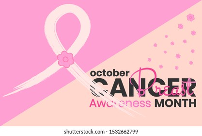 Breast Cancer Awareness Month Simple Poster Stock Vector (Royalty Free ...