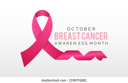 Breast cancer awareness month simple modern poster background design vector illustration graphic template. October is Cancer Awareness Month.
