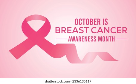 Breast cancer awareness month simple modern poster background design vector illustration graphic template. October is Cancer Awareness Month.