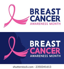 Breast cancer awareness month simple modern poster background design. 