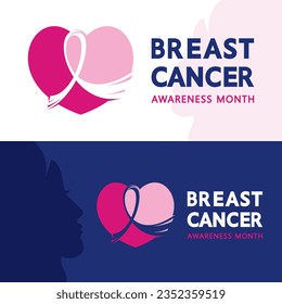 Breast cancer awareness month simple modern poster background design. 