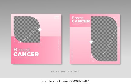 Breast cancer awareness month for social media post template