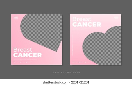 Breast cancer awareness month for social media post template