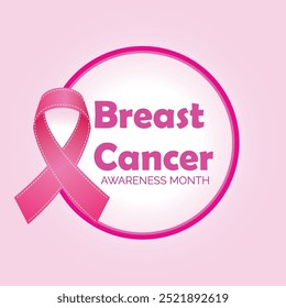 Breast cancer awareness month social media post template design. Editable banner with pink background and ribbon illustration, Breast cancer awareness, Breast cancer. Vector eps