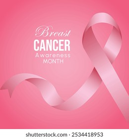 Breast cancer awareness month social media post template design. Editable banner with pink background and ribbon illustration, Breast cancer awareness, Breast cancer post, women Breast cancer
