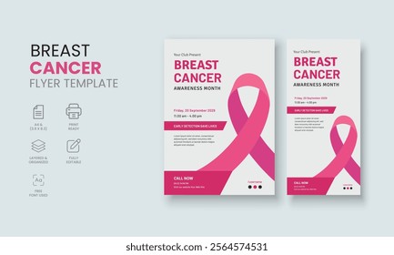 Breast Cancer Awareness Month, Breast Cancer Support Group flyer, Cancer Support Group Flyers Template, Breast Cancer Banner