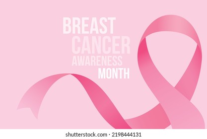 Breast cancer awareness month vector illustration with silky pink ribbon.