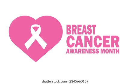 Breast Cancer Awareness Month Vector Illustration. Suitable for greeting card, poster and banner