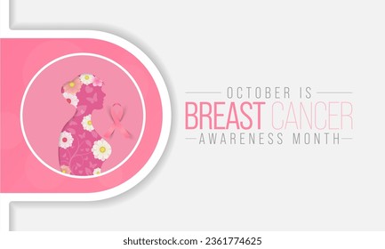 Breast Cancer awareness month vector illustration, soft pink ribbon and typography, symbolizing hope and unity, encourages hope and support.