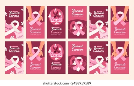 breast cancer awareness month vector flat design